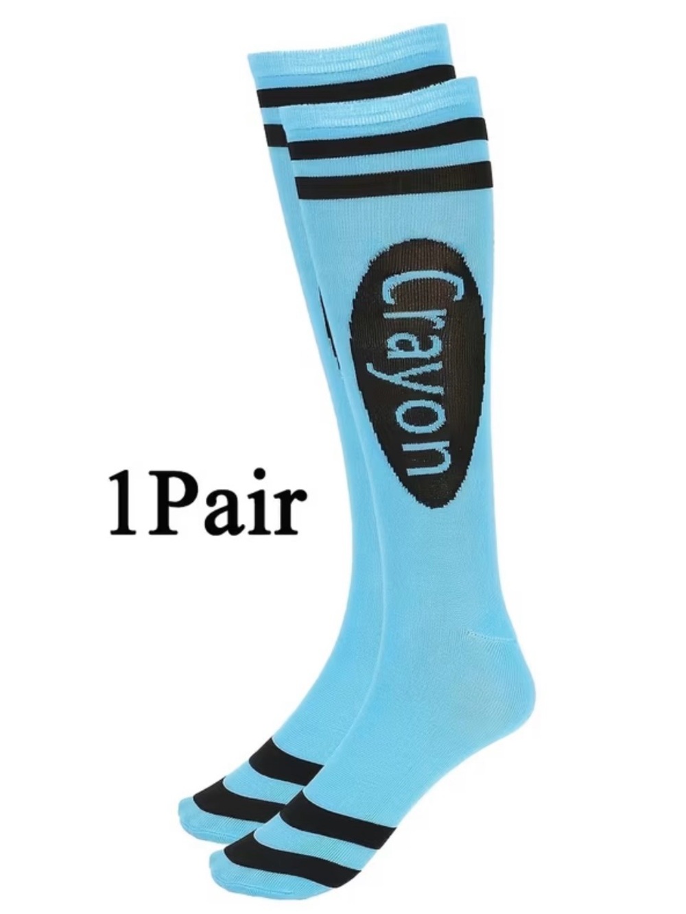 Blue Knee-High Socks for Men - 1 Pair
